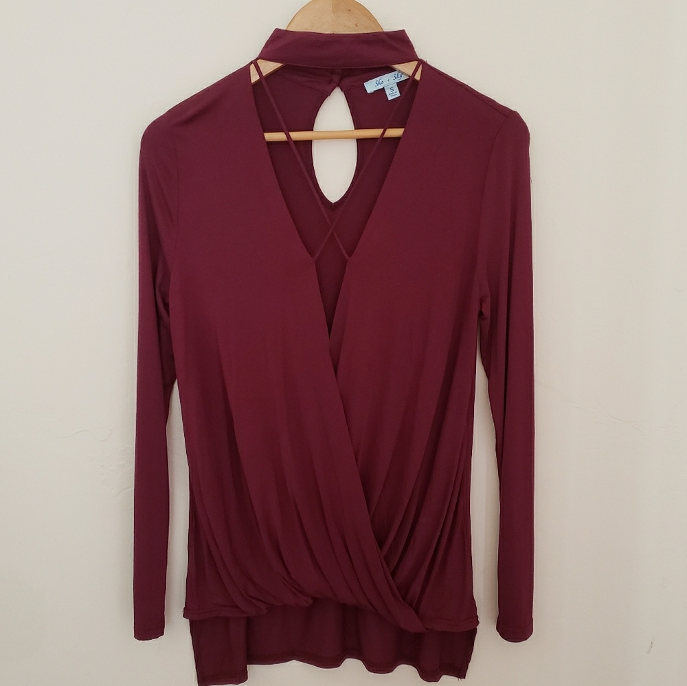 Strappy Boutique long sleeved plunge top